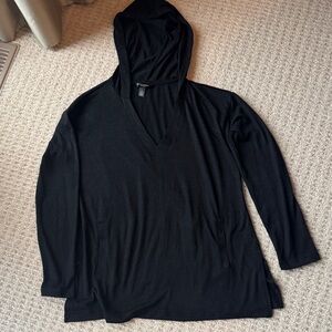 Banana Republic LuxeSpun Black Top with Hood
